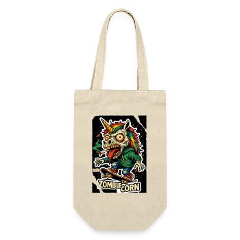 ZombieCorn Einhorn Zombie Skateboard - Geschenkbeutel für Flaschen - Natur - Vorne