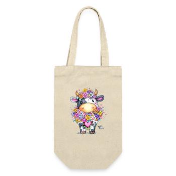 Cow with flower wreath - Gift Bag for Bottles - nature - Front