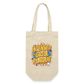 Periodontist Licensed To Grill Plaque Gum Health - Geschenkbeutel für Flaschen - Natur - Vorne