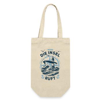Wangerooge | Wenn die Insel ruft - Wellen Nordsee - Geschenkbeutel für Flaschen - Natur - Vorne