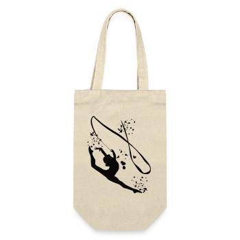 Gymnast With Band Rhythmic Gymnastics - Gift Bag for Bottles - nature - Front