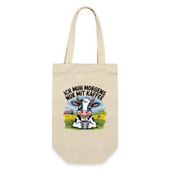 Je meugle le matin juste avec du café, drôle de café de vache - Sac à bouteille - nature - Devant