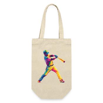 Buntes Baseball-Power - Geschenkbeutel für Flaschen - Natur - Vorne