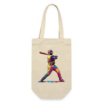 Farbenfroher Baseball-Hit - Geschenkbeutel für Flaschen - Natur - Vorne