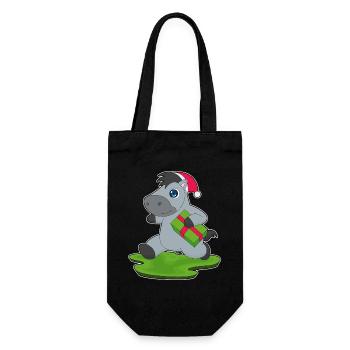 Horse Christmas Package - Gift Bag for Bottles - black - Front