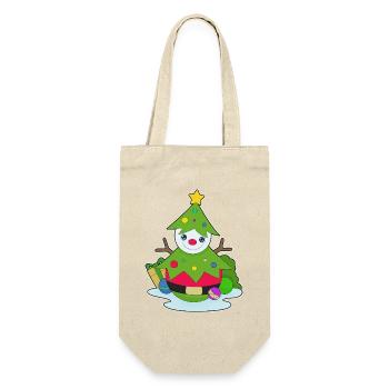 Snowman Christmas Tree - Gift Bag for Bottles - nature - Front