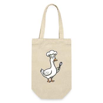 Caricature du Chef Canard de Cuisine - Sac à bouteille - nature - Devant