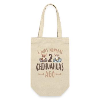 Chihuahua Chihuahueño I Was Normal - Geschenkbeutel für Flaschen - Natur - Vorne