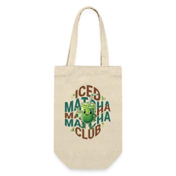 Club de matcha glacé Drôle de thé vert Amateur de matcha - Sac à bouteille - nature - Devant