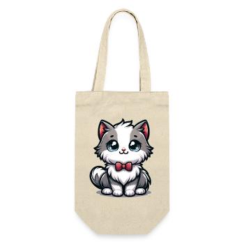Petit chaton câlin avec nœud papillon rouge - Sac à bouteille - nature - Devant