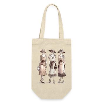 Flapper 1920er Beige - Geschenkbeutel für Flaschen - Natur - Vorne