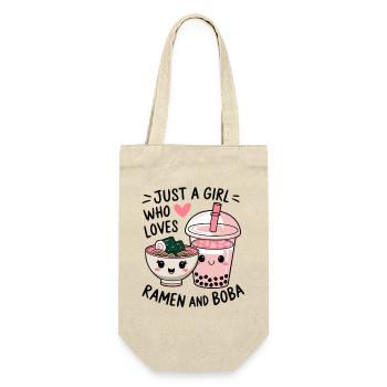 Girl loves ramen and boba - Gift Bag for Bottles - nature - Front