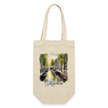 Amsterdam Watercolor, Amsterdam Netherlands - Gift Bag for Bottles - nature - Front