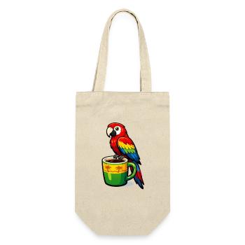 Tropical parrot on a coffee mug - Gift Bag for Bottles - nature - Front