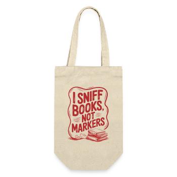 Ich schnüffle Bücher | Humor für Leser - Geschenkbeutel für Flaschen - Natur - Vorne
