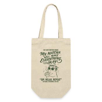 Cat Cafe Matcha Magic My Matcha Will Make - Gift Bag for Bottles - nature - Front