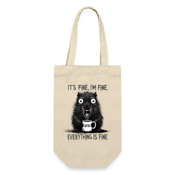 Its Fine Im Fine Coffee Capybara Humor - Gift Bag for Bottles - nature - Front