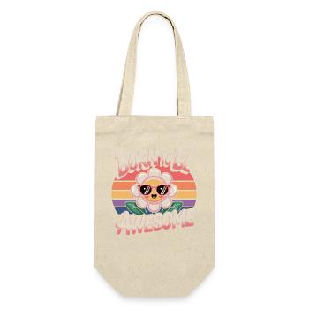 Born To Be Awesome - Flower Retro - Gift Bag for Bottles - nature - Front