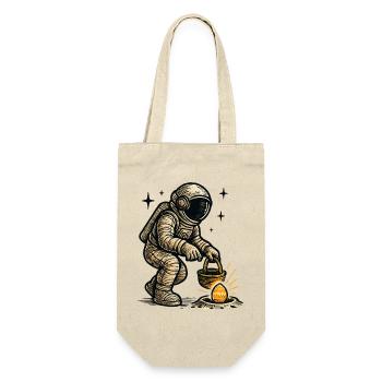Astronaut sammelt osterei - Geschenkbeutel für Flaschen - Natur - Vorne