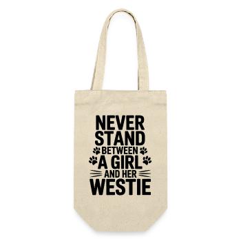 West Highland White Terrier Spruch Westie Geschenk - Geschenkbeutel für Flaschen - Natur - Vorne
