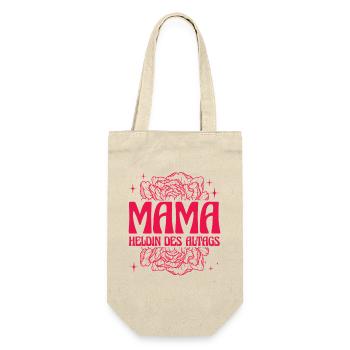 Mom Heroine of Everyday Retro Floral Design - Gift Bag for Bottles - nature - Front