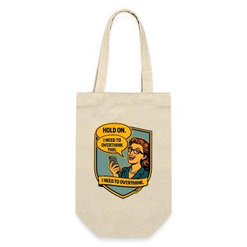 Stop – Rethink Overthinker Comic - Gift Bag for Bottles - nature - Front