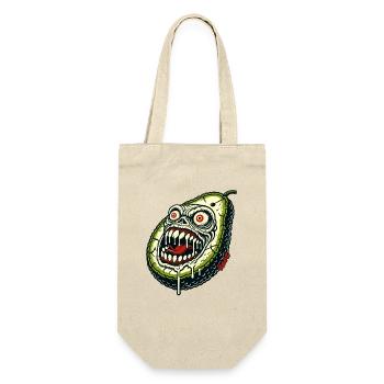 Gruselige Monster Avocado - Geschenkbeutel für Flaschen - Natur - Vorne