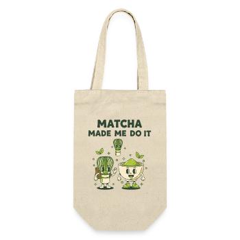 Matcha Made Me Do It Green Tea Matcha Latte Lover - Geschenkbeutel für Flaschen - Natur - Vorne