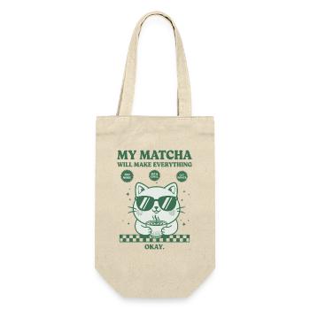 Mon matcha va tout arranger. Drôle de matcha. - Sac à bouteille - nature - Devant