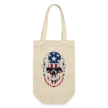 USA Totenkopf - Patriot Skull Design - Gift Bag for Bottles - nature - Front