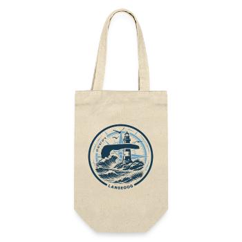 Langeoog | Wenn die Insel ruft - Wellen Nordsee - Geschenkbeutel für Flaschen - Natur - Vorne