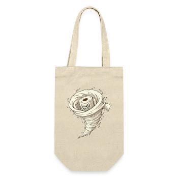 Tornado made of toilet paper with grimace - Gift Bag for Bottles - nature - Front