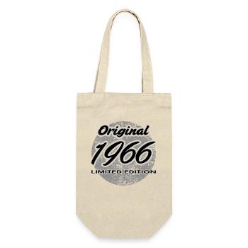 60. Geburtstag 1966 Geschenk für Männer und Frauen - Geschenkbeutel für Flaschen - Natur - Vorne