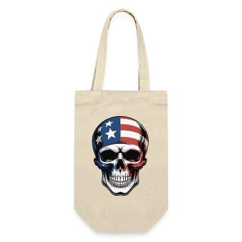 USA Totenkopf - Patriot Skull Design - Gift Bag for Bottles - nature - Front