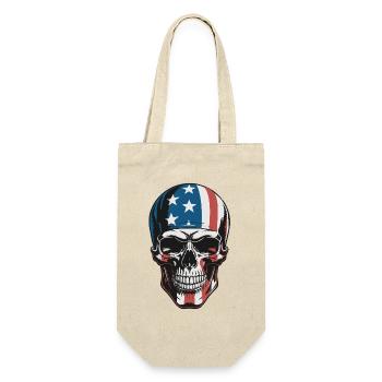 USA Totenkopf - Patriot Skull Design - Gift Bag for Bottles - nature - Front