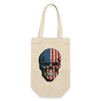 USA Totenkopf - Patriot Skull Design - Gift Bag for Bottles - nature - Front