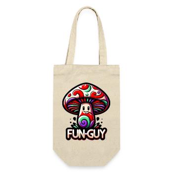 Psychedelischer Pilz Fun Guy - Geschenkbeutel für Flaschen - Natur - Vorne
