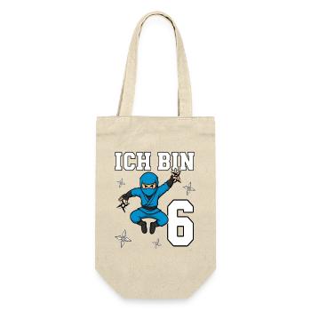 I'm 6 Ninja 6th Birthday Blue Karate - Gift Bag for Bottles - nature - Front