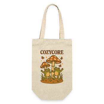 Cozycore Frogs & Mushrooms | Cottagecore - Gift Bag for Bottles - nature - Front