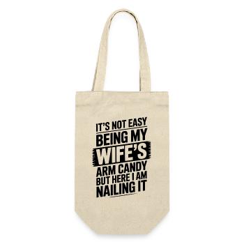 Ehefrau Sprüche Ehefrauen Lustige Ehefrau Geschenk - Geschenkbeutel für Flaschen - Natur - Vorne
