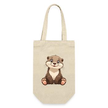 Schnuffelotter Kuschelheld - Geschenkbeutel für Flaschen - Natur - Vorne