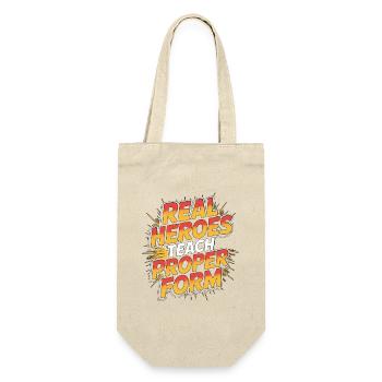 PT Educator Real Heroes Teach Movement Therapy - Geschenkbeutel für Flaschen - Natur - Vorne