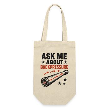 Frag mich nach Backpressure | Didgeridoo Technik - Geschenkbeutel für Flaschen - Natur - Vorne