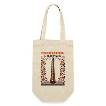 Zirkularatmung, innere Ruhe | Didgeridoo - Geschenkbeutel für Flaschen - Natur - Vorne