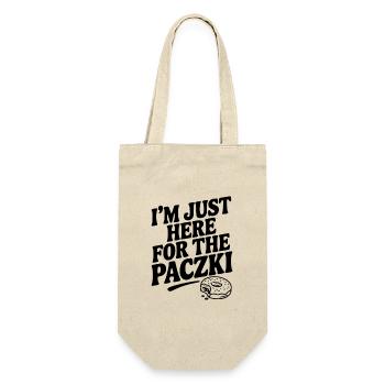 Ich bin nur wegen des Paczki hier. - Geschenkbeutel für Flaschen - Natur - Vorne