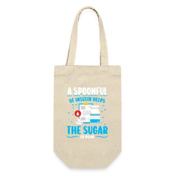 Diabetes Typ 1 Diabetiker - Geschenkbeutel für Flaschen - Natur - Vorne