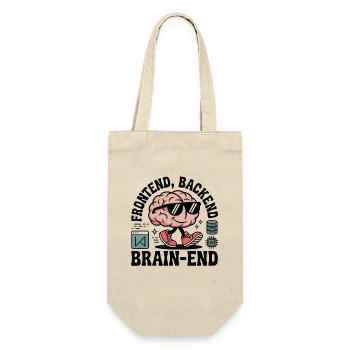 Frontend, Backend, Brain-End | Entwickler - Geschenkbeutel für Flaschen - Natur - Vorne