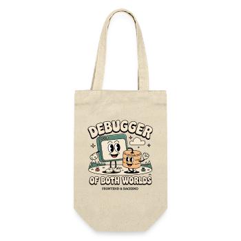 Debugger beider Welten | Debugging Dev - Geschenkbeutel für Flaschen - Natur - Vorne