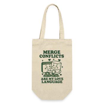 Merge Conflicts Are My Love Language | Git - Gift Bag for Bottles - nature - Front