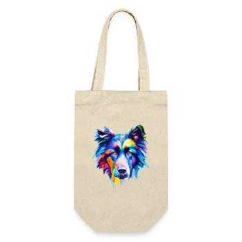 Belgische Schäferhund-Abstrakte farbenfrohe Hundekunst - Geschenkbeutel für Flaschen - Natur - Vorne